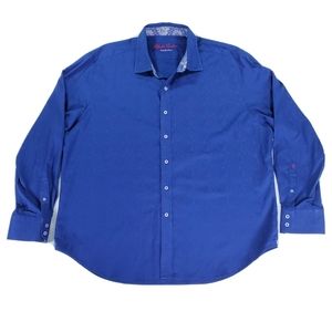 Robert Graham Mens Size 2XL Blue Paisley Jacquard